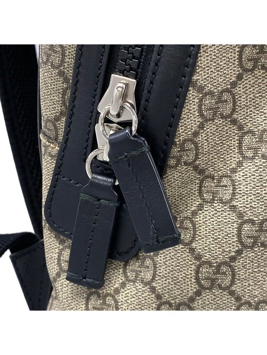 Gucci Backpack GG Supreme Beige Black Leather main image 9